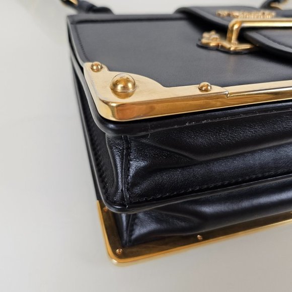 Prada Cahier Medium Black Leather Cross Body Bag - Picture 8 of 10